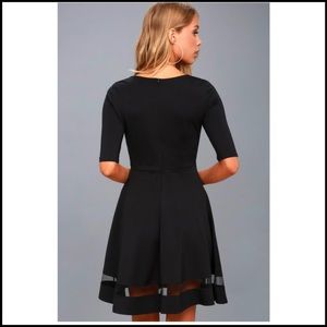 Lulu’s Sheer Factor Black Mesh Skater Dress